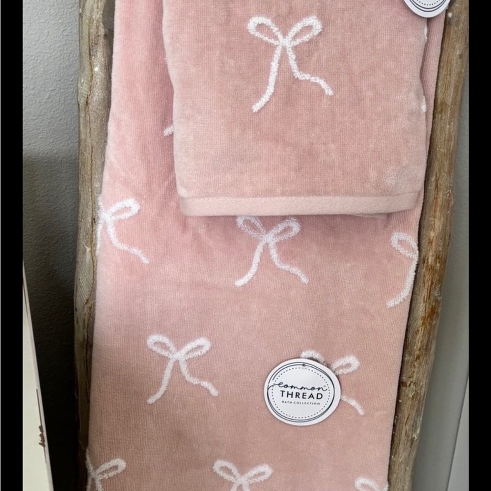 COPY - Pink Bow Coquette bow Towel Set